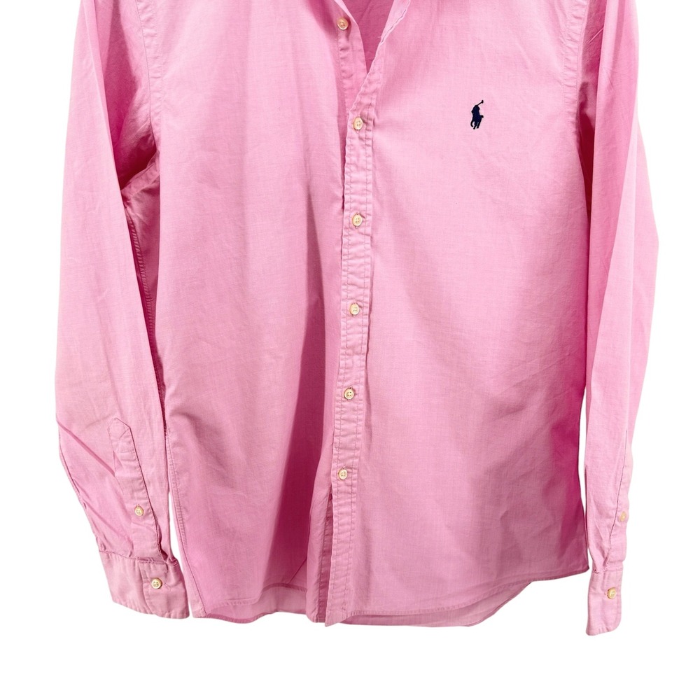 Polo Ralph Lauren Mens Large Pre-Owned Shirt Pink Slim Fit 100% Cotton Stretch - Picture 5 of 12